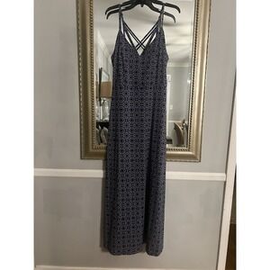 NWT Stitch Fix Market & Spruce Alisha Knit Maxi Dress Navy Tropical Size XL